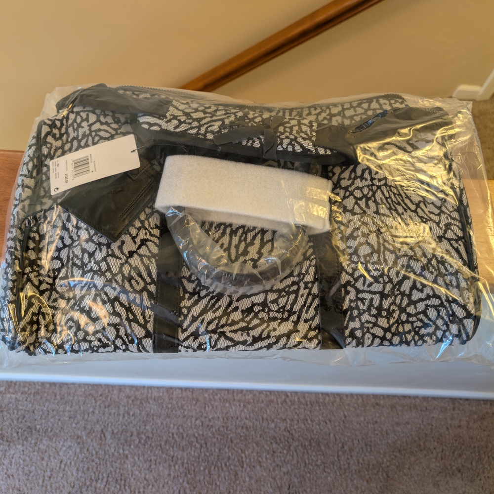 Air Jordan Black and Gray Elephant Skin Patterned Bag